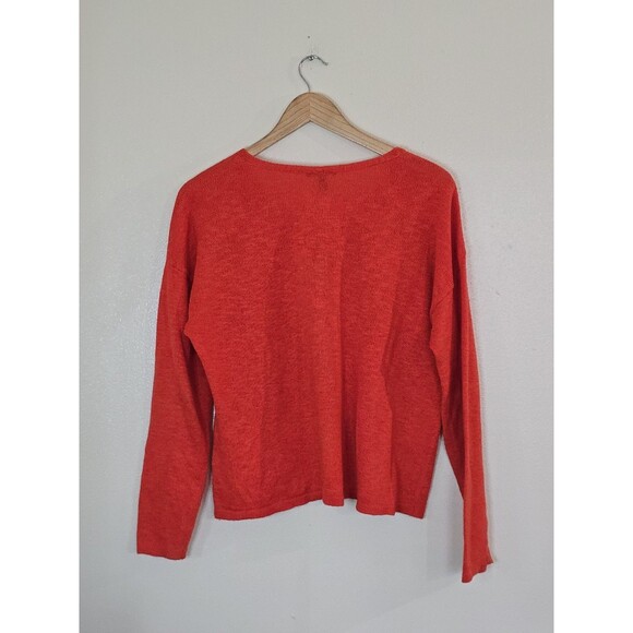 Eileen Fisher Bundle 2 Sweaters Size PM Merino Wool Organic Cotton Orange READ - Picture 7 of 9